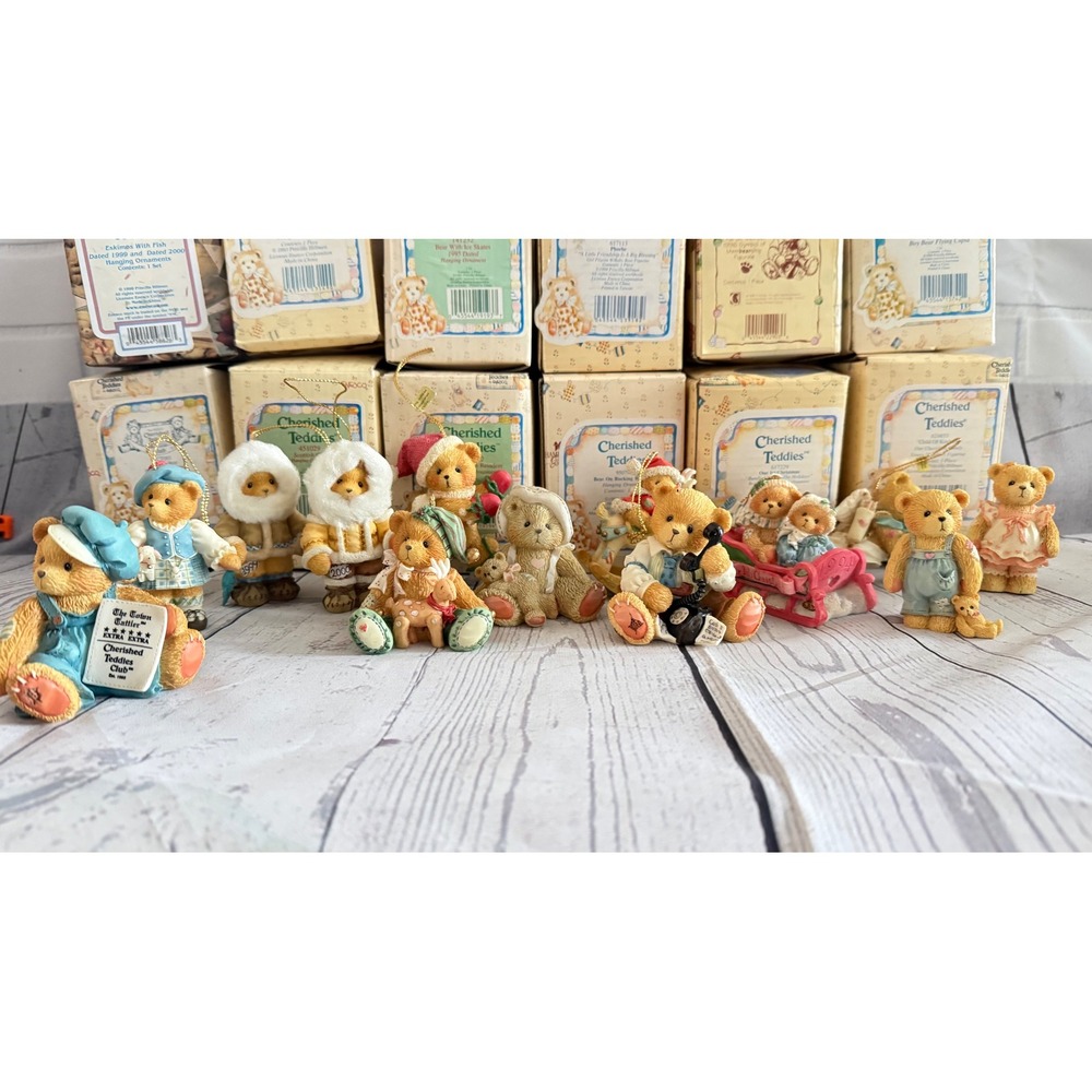 Enesco Cherished Teddies Lot Priscilla Hillman Vintage Ornaments Figurines Boxed